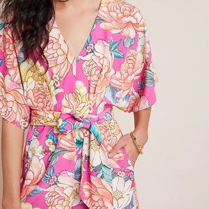 FARM Rio Floral Jumpsuit in Pink and Yellow